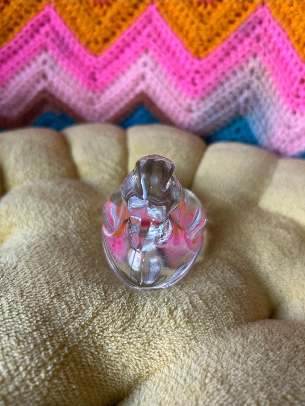 vintage clear glass duck